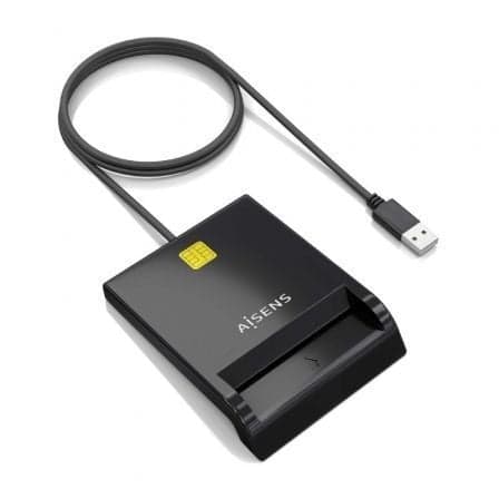 Lector de DNI y Tarjetas Aisens ASCR-SN06-BK/ USB 2.0/ Negro