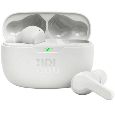 Auriculares Bluetooth JBL Wave Beam con estuche de carga/ Autonomía 8h/ Blanco
