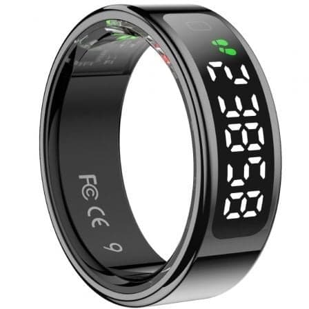 Anillo Inteligente Leotec Kör Mau Smart Ring Talla 10/ Ø20mm/ Notificaciones/ Frecuencia Cardíaca/ Negro