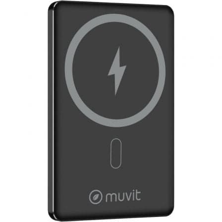 Powerbank 5000mAh Muvit For Change MCCHP0009/ 20W/ Wireless/ Negra/ Incluye Cable USB Tipo-C