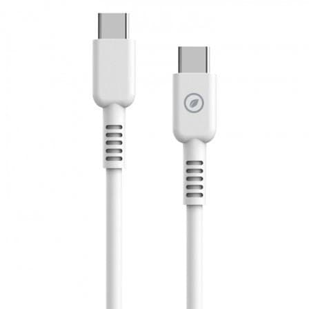 Cable USB 2.0 Tipo-C Muvit For Change MCUSC0008/ USB Tipo-C Macho - USB Tipo-C/ Hasta 60W/ 480Mbps/ 1.2m/ Blanco