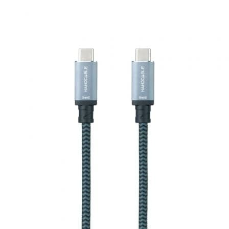 Cable USB 3.1 Tipo-C Nanocable 10.01.4101-L150-COMB/ USB Tipo-C Macho - USB Tipo-C Macho/ Hasta 100W/ 10Gbps/ 1.5m/ Gris y Negro