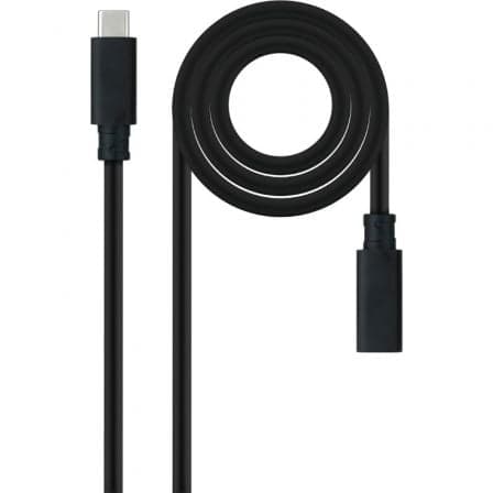 Cable Alargador USB Tipo-C 3.2 Nanocable 10.01.4502/ USB Tipo-C Macho - USB Tipo-C Hembra/ 2m/ Negro