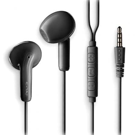 Auriculares Intrauditivos NGS Cross Flip/ con Micrófono/ Jack 3.5/ Negros