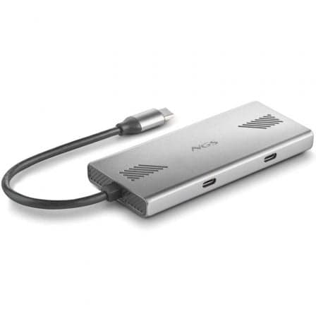 Hub USB Tipo-C NGS WonderDuo-C / 2xUSB/ 2xUSB Tipo-C/ Gris