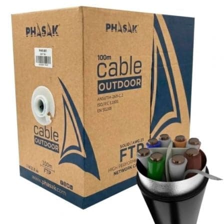 Bobina de Cable RJ45 FTP Phasak PHR 681 Cat.6A/ 100m/ Gris