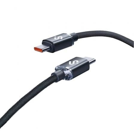Cable USB 2.0 Tipo-C Subblim Optimus/ USB Tipo-C Macho - USB Tipo-C Macho/ Hasta 60W/ 480Mbps/ 1m/ Negro