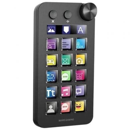 Control Deck Mars Gaming MSD-NEO/ 15 Teclas LCD/ 1 Rueda/ 2 Botones/ Negro