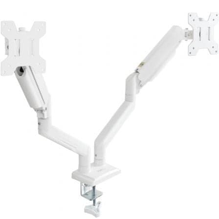 Soporte de Mesa para 2 Monitores TooQ DB1434TNR-W/ Giratorio/ Inclinable/ hasta 10kg