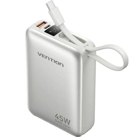 Powerbank 20000mAh Vention FHGN0/ 45W/ Beige/ Incluye Cable USB Tipo-C