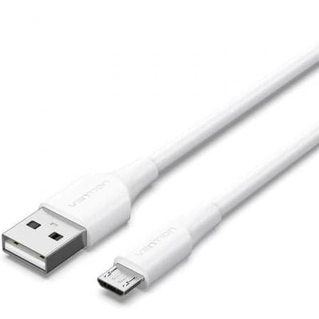 Cable USB 2.0 Vention CTIWH/ USB Macho - MicroUSB Macho/ 480Mbps/ 2m/ Blanco