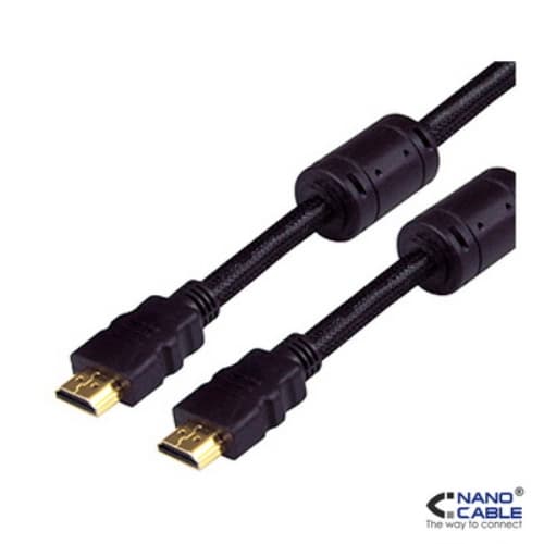 Nanocable - CABLE HDMI V1.4 de 1,8m CON FERRITA (ALTA VELOCIDAD / HEC) conexión A/M-A/M - Alta calidad de imagen - Baja interferencia