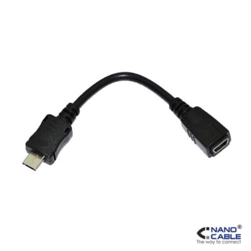 Nanocable - Cable USB 2.0 adaptador Mini USB 5 pines a Micro USB 10cm