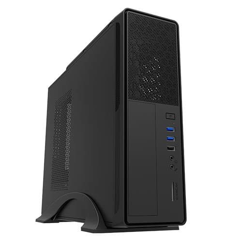 Caja sobremesa microATX Slim Unykach UK-2010 - FA SFX 450W - USB 3.0 x2 , USB 2.0 x1 Audio, Micrófono y Lector de tarjetas MS/MMC/SD frontal