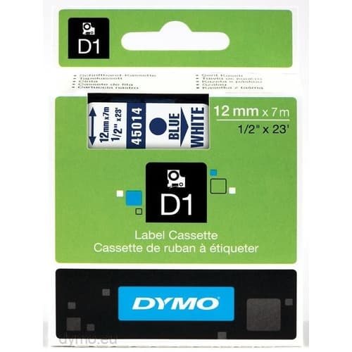 DYMO CINTA MECANOGRAFICO AZUL SOBRE BLANCO 12 MM X 7 M