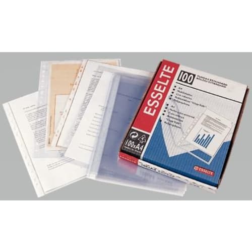 ESSELTE FUNDA PP 16 TALADROS PIEL DE NARANJA FOLIO -100U-