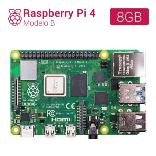 Raspberry Pi 4 modelo B - Broadcom BCM2711 Quad core Cortex-A72 - 8GB - Wifi - Bluetooth - Gigabit Ethernet - 2 x USB 3.0 - 2 x USB 2.0 - GPIO 40-pin - 2 x micro HDMI - DSI - CSI - MicroSD - PoE
