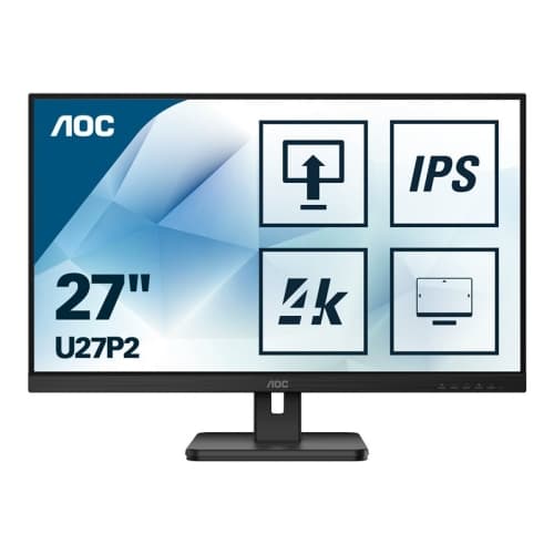 AOC - Monitor LED - 27" - 3840 x 2160 4K UHD (2160p) @ 60 Hz - IPS - 350 cd/m² - 4ms - HDMI, DisplayPort - Altavoces - Negro