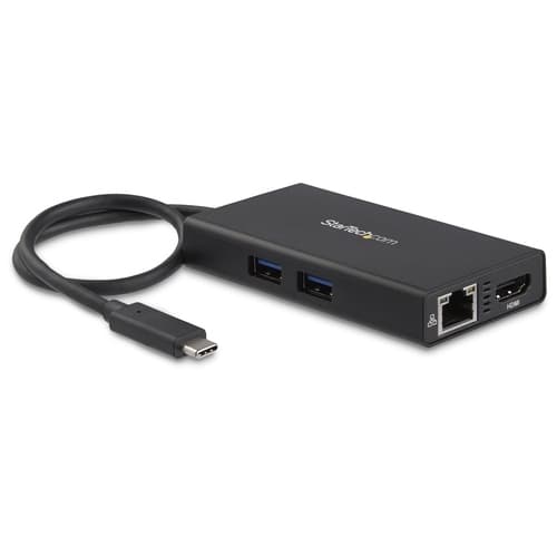 StarTech.com - Docking Station USB-C con Entrega de Potencia 4K HDMI USB 3.0 - Principal: 1 x USB-c/M - Secundario: 1 x HDMI/H, 1 x RJ-45/H, 1 x USB-A/H, 1 x USB-c/H - 4096 x 2160 - Negro