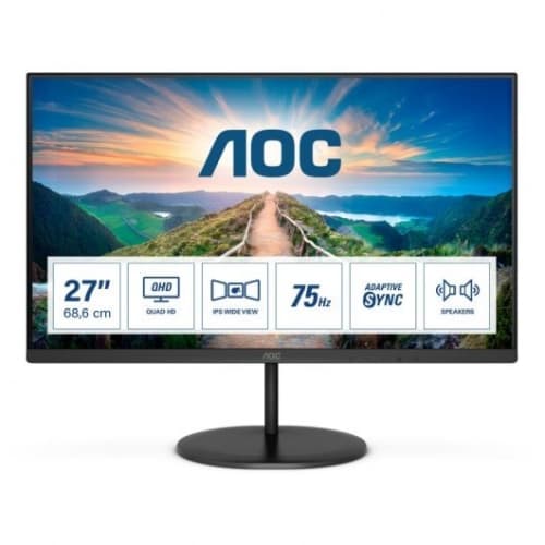 Monitor Profesional AOC Q27V4EA 27/ QHD/ Multimedia/ Negro
