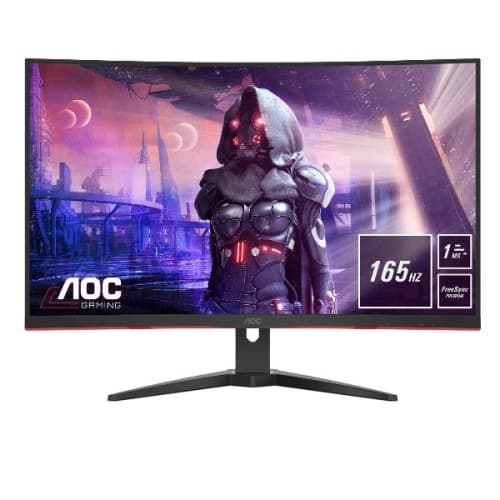AOC Monitor LED Gaming C32G3AE - Curvo - 31.5" - FHD - 165 Hz - 1 ms - Altavoces - HDMI, VGA - Negro/Rojo