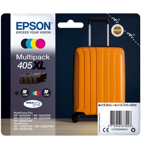 Epson Cartucho N405 XL Pack Negro/ Cian/ Amarillo/ Magenta AltaCapacidad
