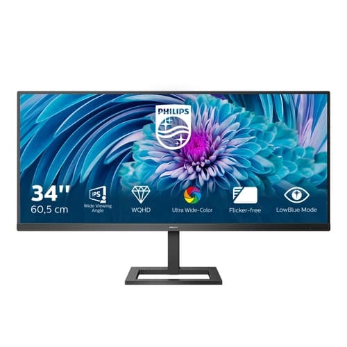 Philips - Monitor E Line 345E2AE/00 - 86.4cm/34" - 3440x1440 - WQHD - FreeSync - IPS - 4ms - 21:9 - Negro
