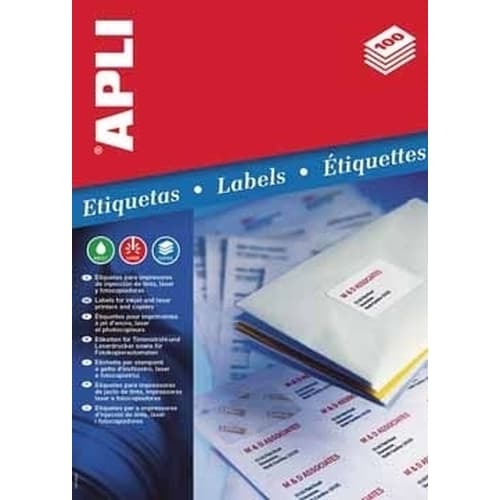 APLI ETIQUETAS BLANCO INKJET, LSER Y FOTOCOPIADORAS / 105 X 148 MM / CANTOS RECTOS - 100 HOJAS-