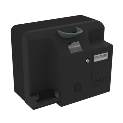 CashKeeper CKMicro - Sistema seguro de gestión de efectivo - 50 transacciones/día - Capacidad reciclaje: 40 billetes y 500 monedas - Recaudación: 300 billetes y 250 monedas