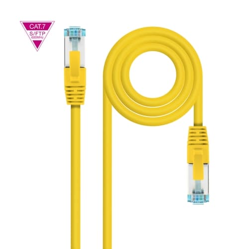 Cable de Red Latiguillo Cat.7 600MHZ LSZH SFTP PIMF AWG26, Amarillo, 50 cm