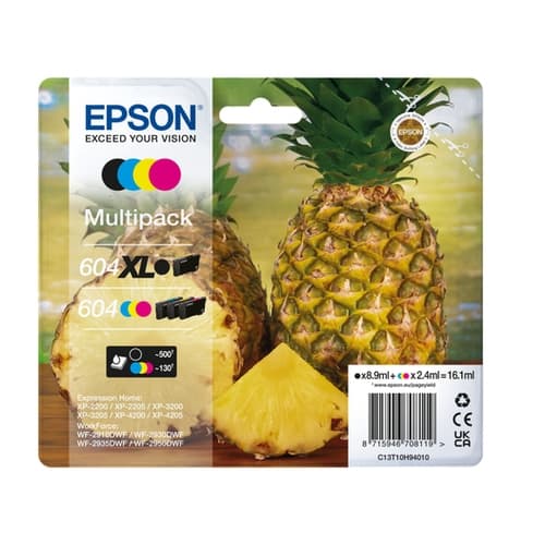 EPSON CARTUCHO 604XL MULTIPACK BK XL / C / M / Y XP-2200, WF-2910DWF - 604XL