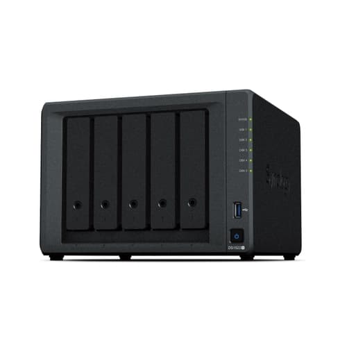 Synology DS1522+ - NAS 5 Bahías (M.2 NVMe x2) - AMD Ryzen R1600 dual-core 260 GHz (hasta 3.1GHz) 8GB DDR4