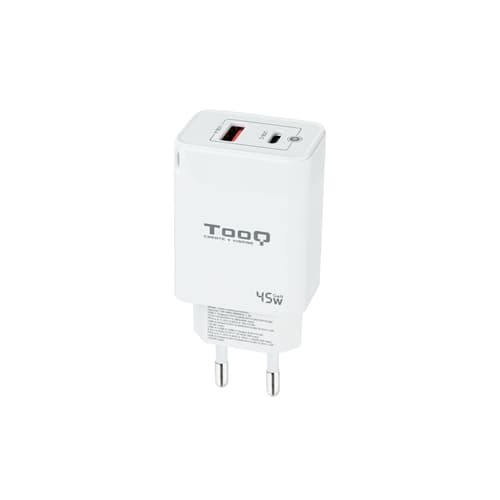 TooQ - CARGADOR DE PARED GaN USB-C/PD + USB-A/QC 45W