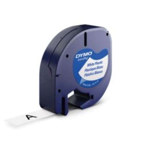 DYMO Cinta 12mmx4mt -Negro/Blanco perla para maquina letratag 91201