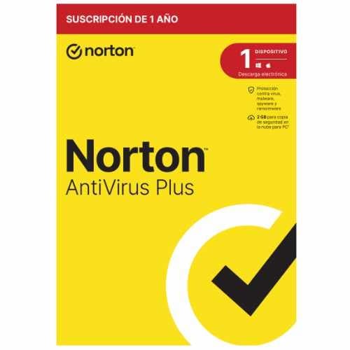 Norton Antivirus - 2GB almacenamiento - 1 usuario - 1 dispositivos - 12 meses - Firewall - Gestor contraseñas - ESD licencia electrónica