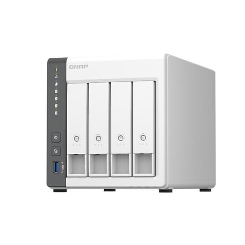 QNAP TS-433-4G - Servidor NAS - 4 x SATA (3.5"/2.5") - ARM Cortex A55 quad-core - 4GB (max) - 1 x 2,5 GbE - 1 x RJ45 - WOL - 2 x USB 2.0 - 2 x USB 3.2