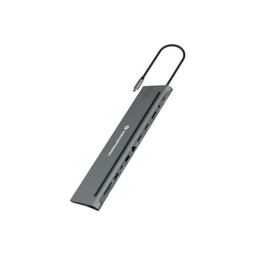 ADAPTADOR USB-C 12IN1 CONCEPTRONIC HDMIx2 DISPLAYPORT GIGABIT USB-C DATOS USB-A AUDIO LAN LECTOR TARJETAS DONN15G