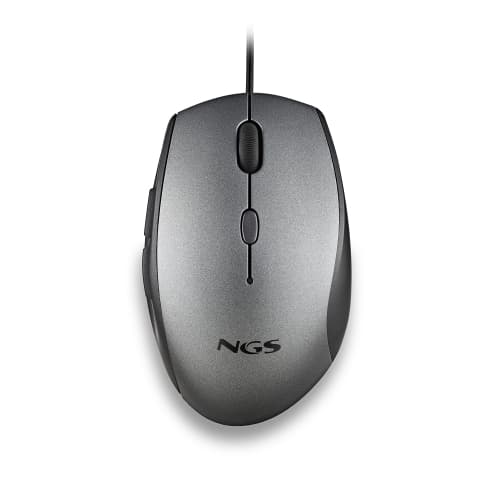 Ratón Ergonómico NGS Moth Gray/ Hasta 1600 DPI/ Gris