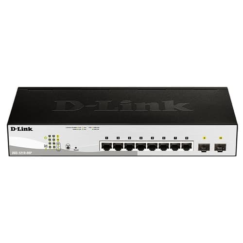 SWITCH SEMIGESTIONABLE D-LINK DGS-1210-08P/E 8P GIGA POE (45W) + 2P GIGA COMBO RACK