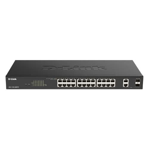 SWITCH SEMIGESTIONABLE D-LINK DGS-1100-26MPV2/E 24P GIGA POE (370W) + 2P GIGA COMBO RACK