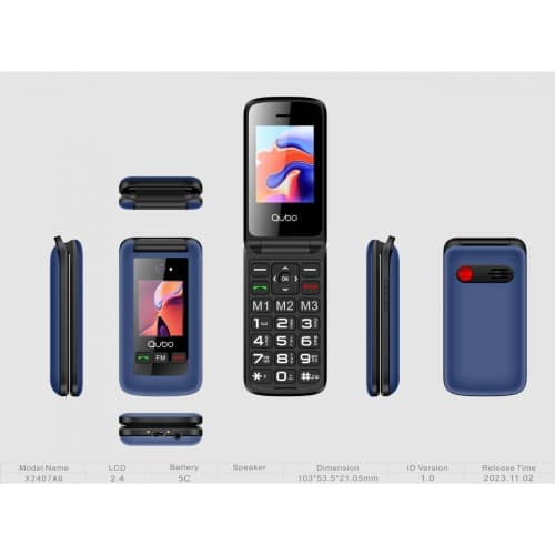 Teléfono Qubo X-247BL 2,4"+1,77" Azul