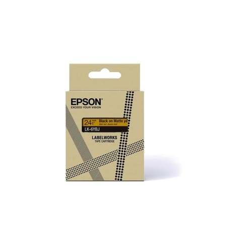 EPSON Cartucho de etiquetas Matte Tape   Yellow/Black 24mm(8m)   LK-6YBJ