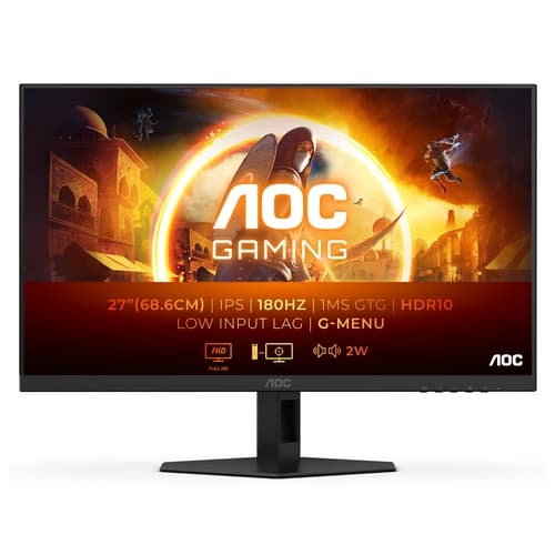 Monitor Gaming AOC 27G4XE 27"/ Full HD/ 0.5ms/ 180Hz/ IPS/ Multimedia/ Negro