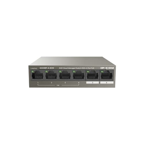 IP-COM G2206P-4-63W - Switch 6 puertos Gigabit 10/100/1000 - 4 puertos PoE - Metálico - Gestionable - Cloud - ProFi App - Reseteo PoE remoto