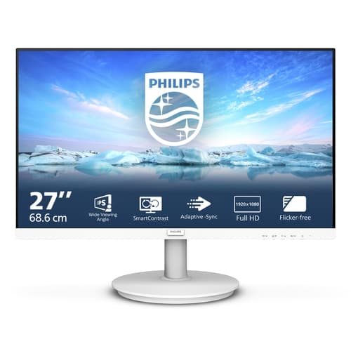 Monitor Philips 271V8AW 27"/ Full HD/ Multimedia/ Blanco