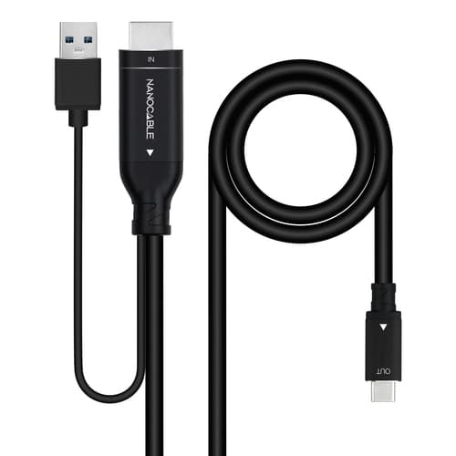 CABLE CONVERSOR HDMI A USB-C, HDMI/M-USB-C/M 1.8 M