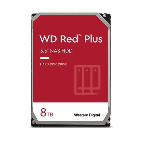 WD Red Plus NAS WD80EFPX - Disco duro - 8TB - interno - 3.5" - SATA III - 256MB
