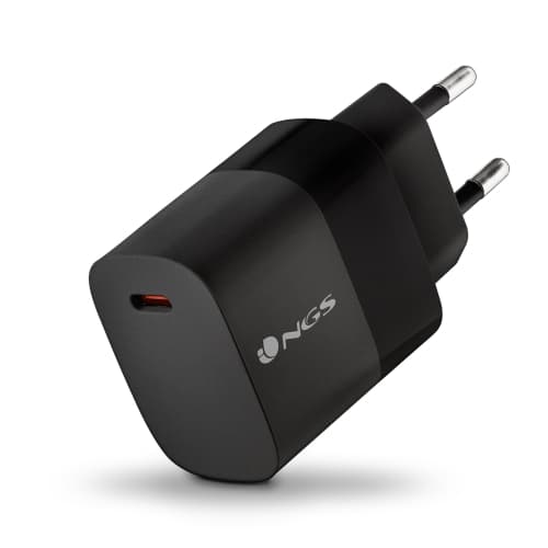 NGS Bud 20W Cargador Universal de Pared 20W Ultrarapido - 1x USB-C PD & PPS - Color Negro