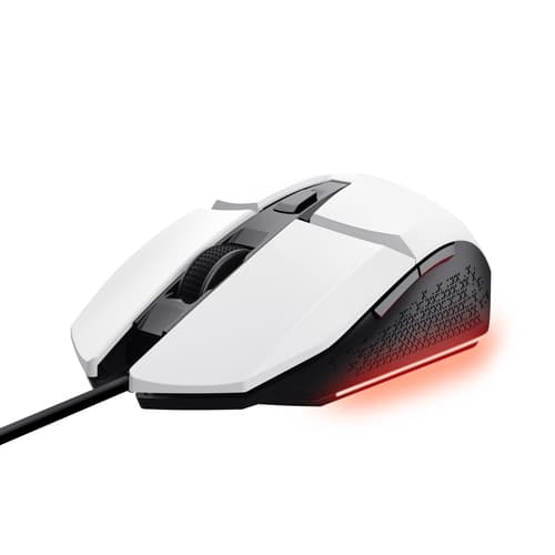 MOUSE TRUST GAMING RGB GXT 109W FELOX COLOR BLANCO ILUMINACION LED 6 BOTONES CABLE 150cm 25066