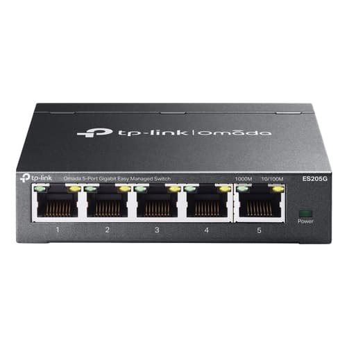 SWITCH GESTIONABLE TP-LINK ES205G OMADA 5x RJ45 1Gb FACIL GESTION CARCASA METALICA VLAN QoS
